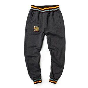 AACA Retro 90s Joggers HBCU Pride Sweatpants w/ Striped Cuffs, Charcoal Gray